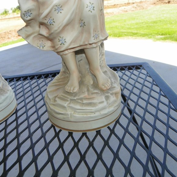 Tall Vintage Figurine Candrea Porcelain Set Man Women - Picture 16 of 16